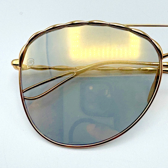 Elie Saab Sunglasses ES008 J5G JO Gold Aviator Frame Mirror Lens 59-14-140 New main image 6